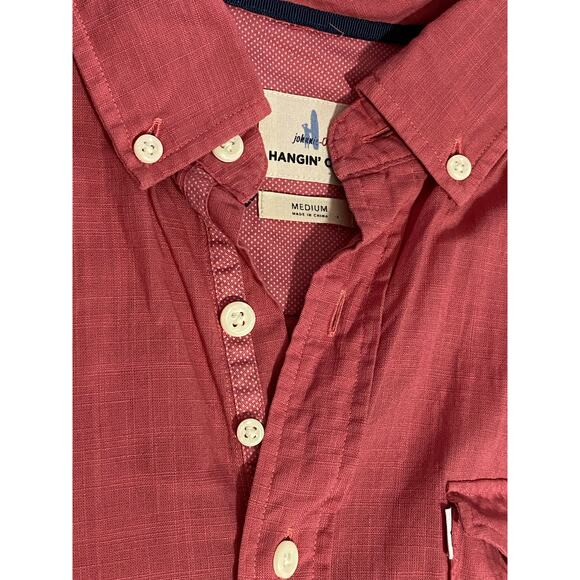 Johnnie-O Hangin’ Out Shirt Size M Red Long Sleeve Button-Up Cotton - Picture 5 of 8